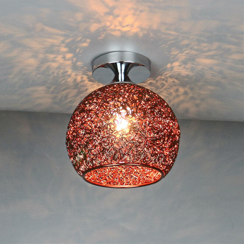 Colorful Modern Dome Semi-Flush Mount Light - 1-Light Ceiling Fixture