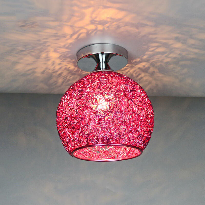 Colorful Modern Dome Semi-Flush Mount Light - 1-Light Ceiling Fixture