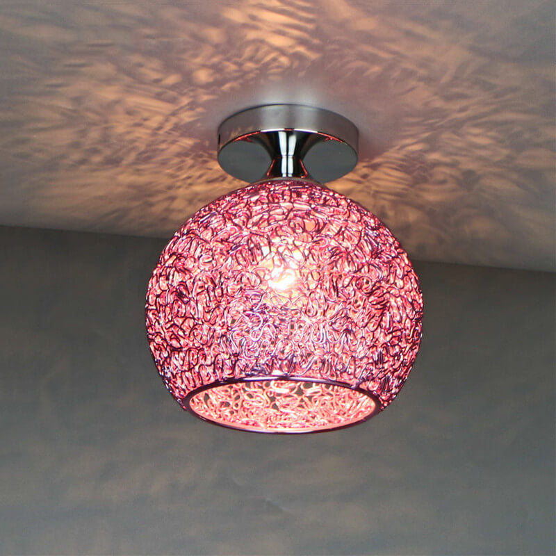 Colorful Modern Dome Semi-Flush Mount Light - 1-Light Ceiling Fixture