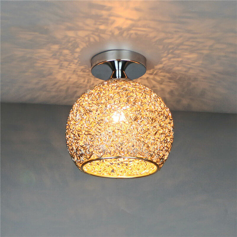 Colorful Modern Dome Semi-Flush Mount Light - 1-Light Ceiling Fixture