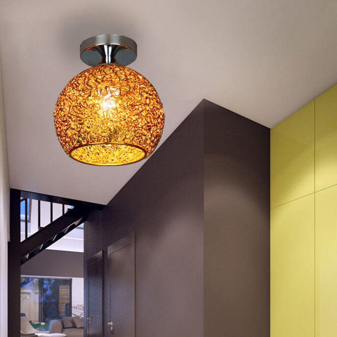 Colorful Modern Dome Semi-Flush Mount Light - 1-Light Ceiling Fixture