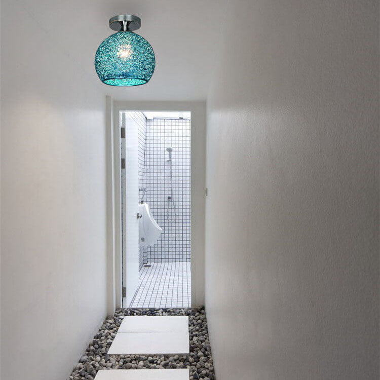 Colorful Modern Dome Semi-Flush Mount Light - 1-Light Ceiling Fixture