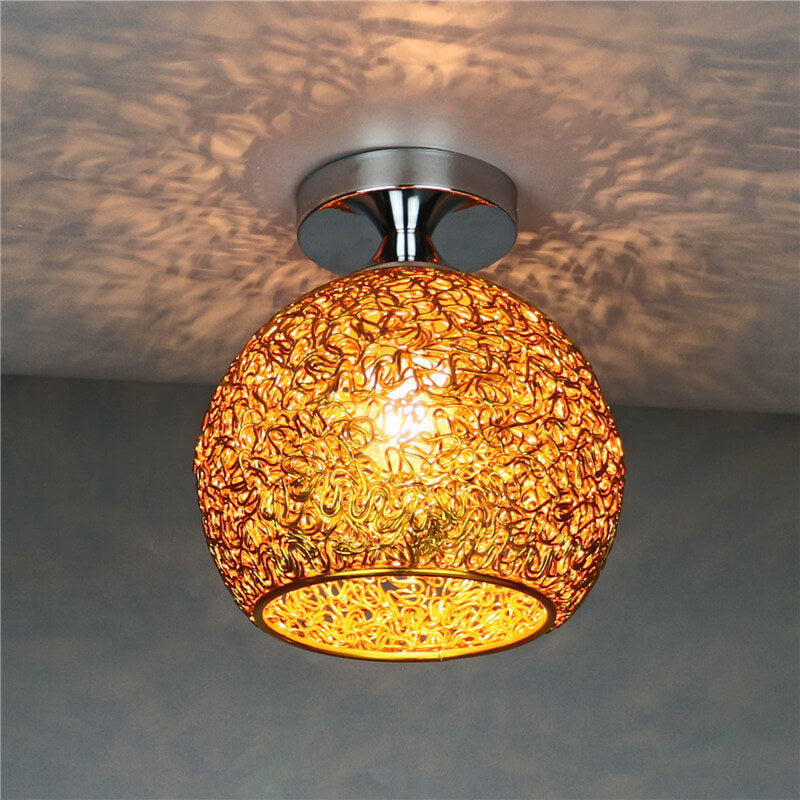 Colorful Modern Dome Semi-Flush Mount Light - 1-Light Ceiling Fixture