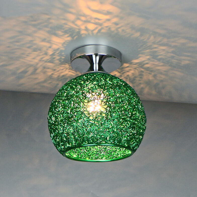 Colorful Modern Dome Semi-Flush Mount Light - 1-Light Ceiling Fixture