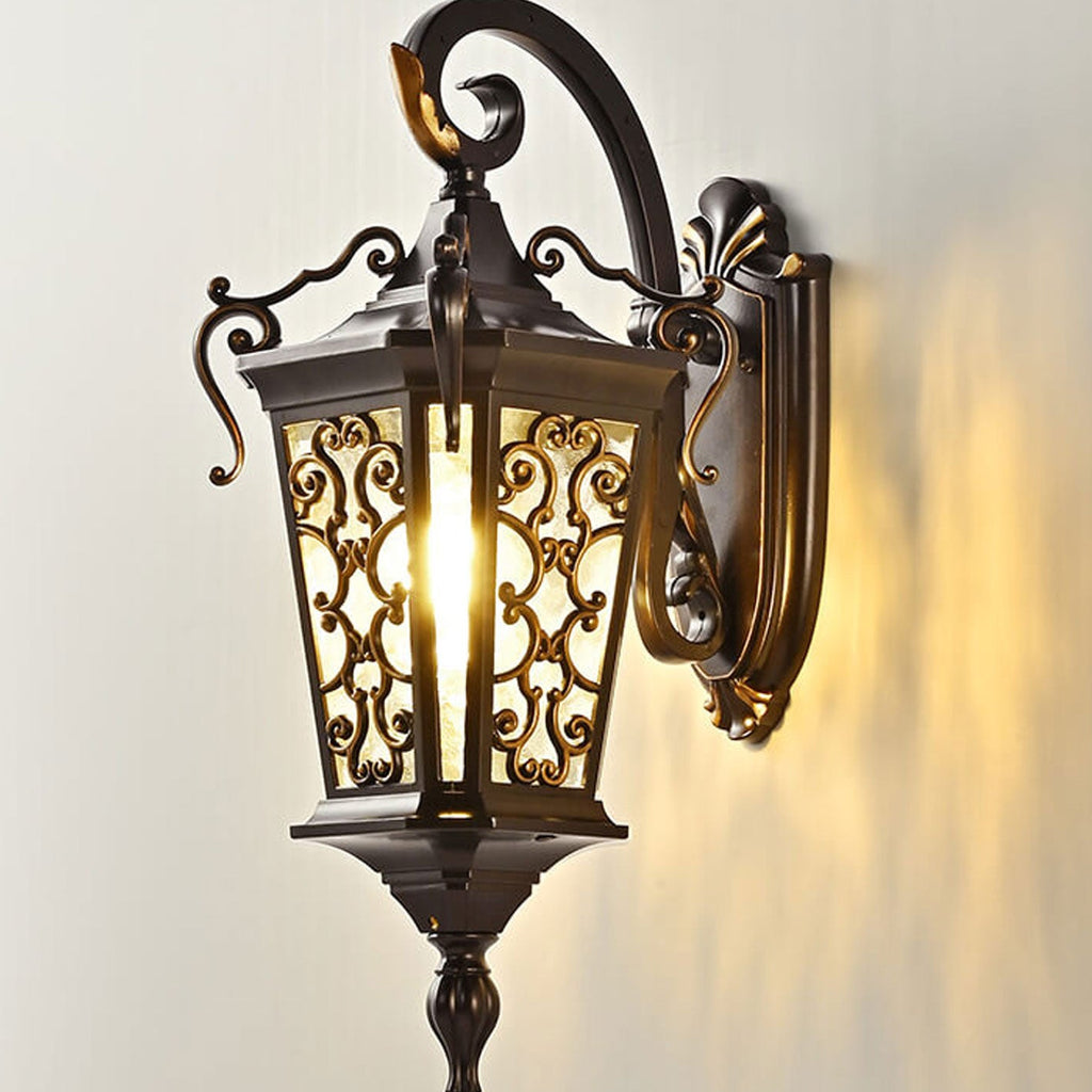 European Palace Outdoor Waterproof Wall Sconce Lamp - 1-Light Decorative Fixture for Gardens and Patios