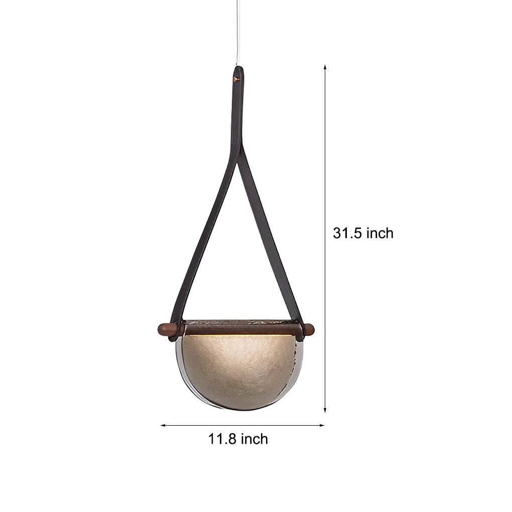 Folded Semicircular Glass LED Chandelier - Post-Modern Belt Lighting