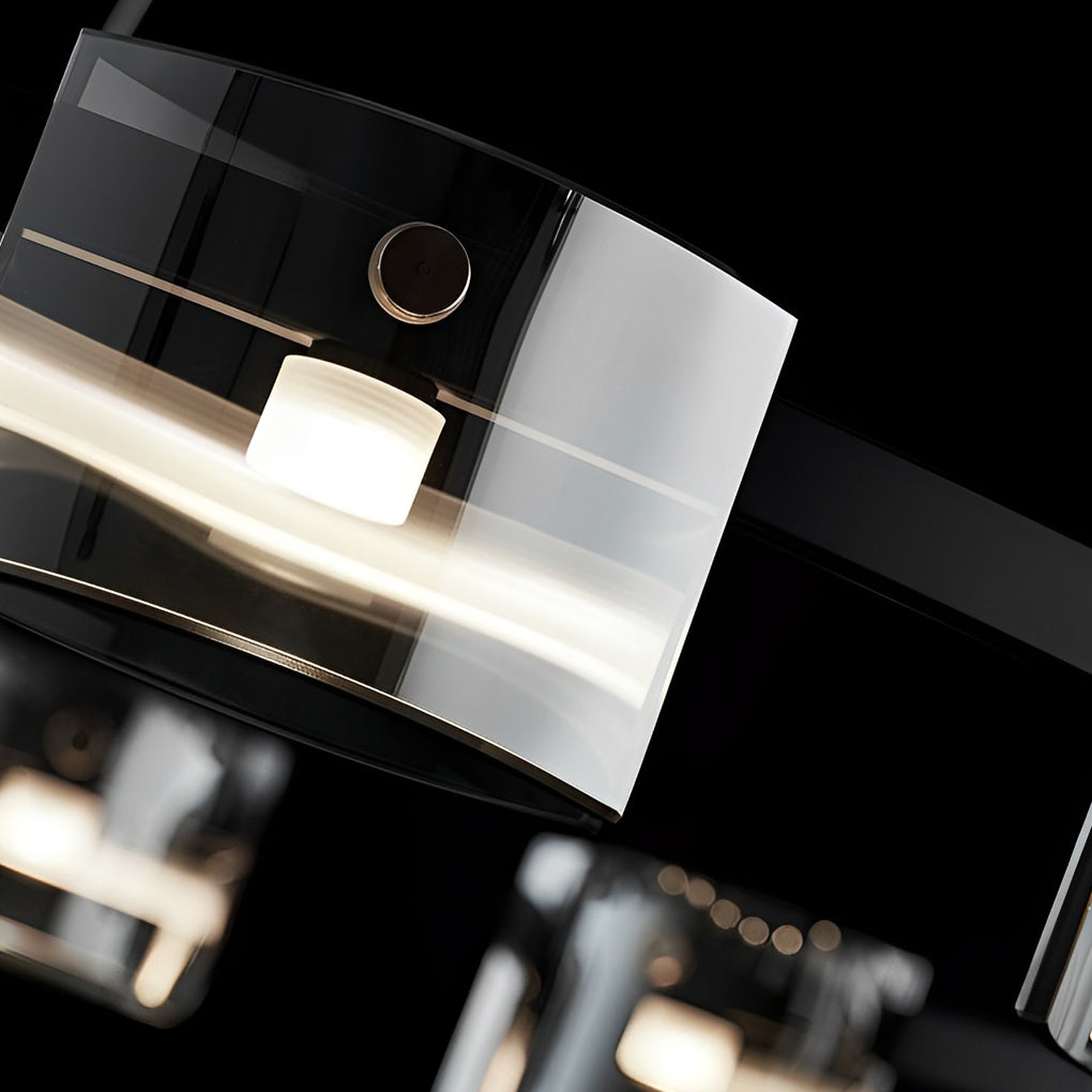 Circle Glass Stepless Dimming LED Chandelier - Nordic Design with Brightness Memory