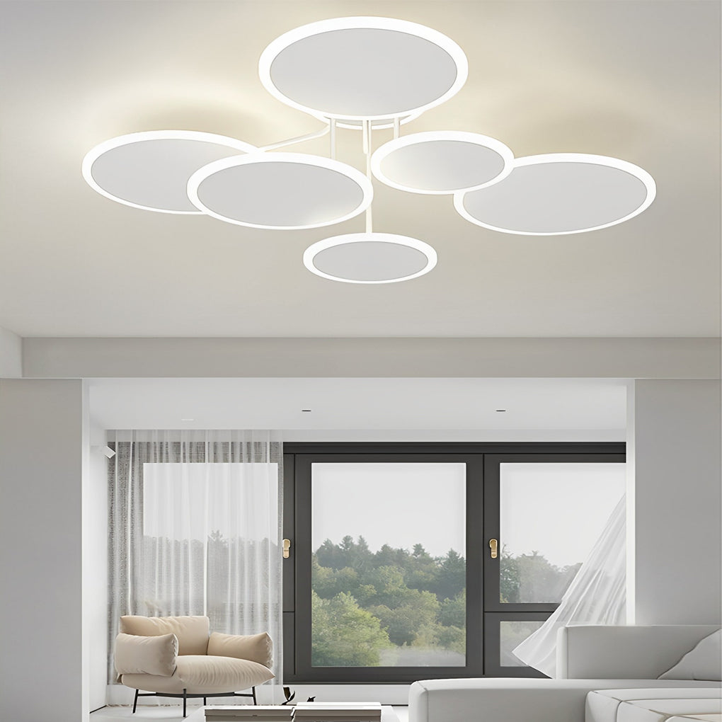 Nordic 2/3/6 Round Three Step Dimming LED Ceiling Light Fixture - Matte White Design