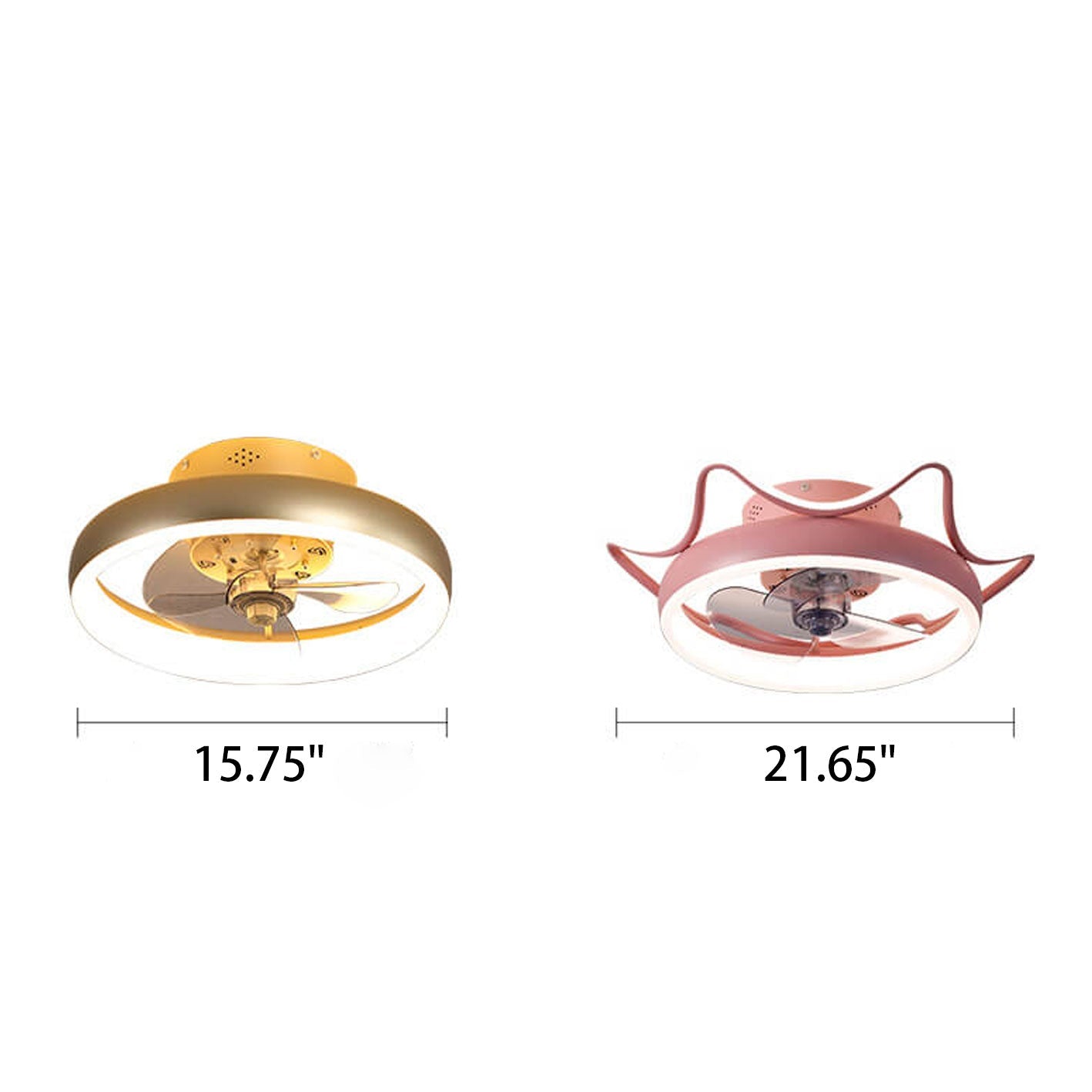 Nordic Light Luxury Round Wrought Iron LED Ceiling Fan Light
