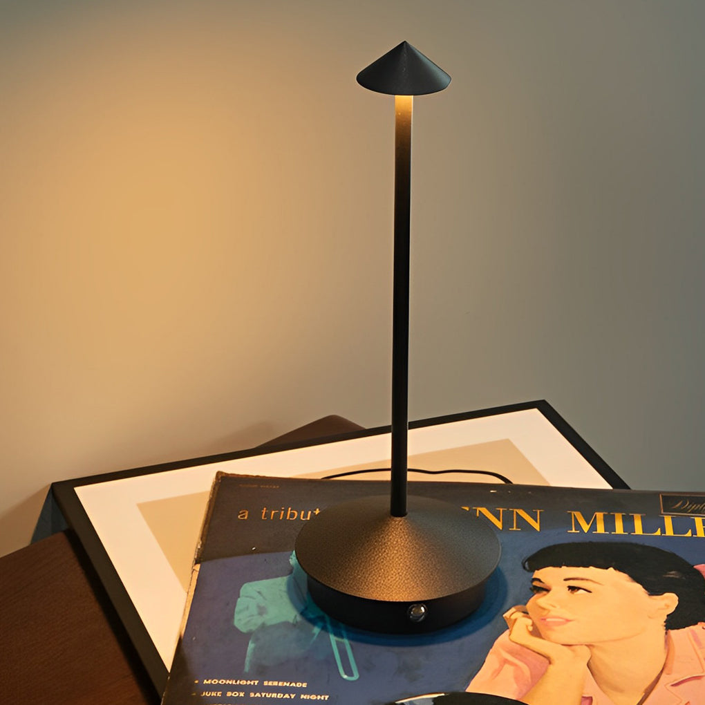 Mushroom Top Cordless Pina Table Lamp - 11.41 Inch Cute Accent Light