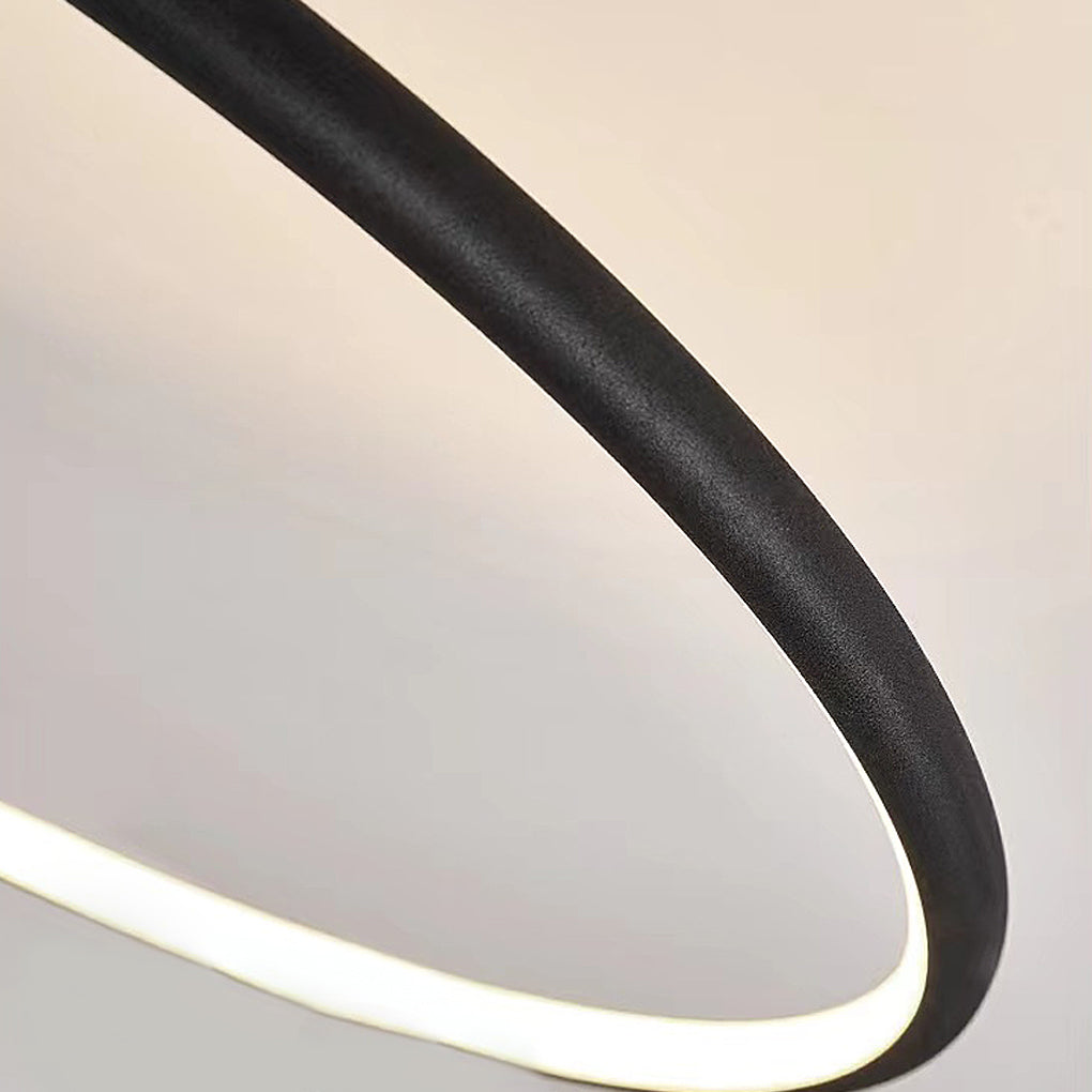 Adjustable Minimalist Round 3-Step Dimming LED Black Ceiling Light