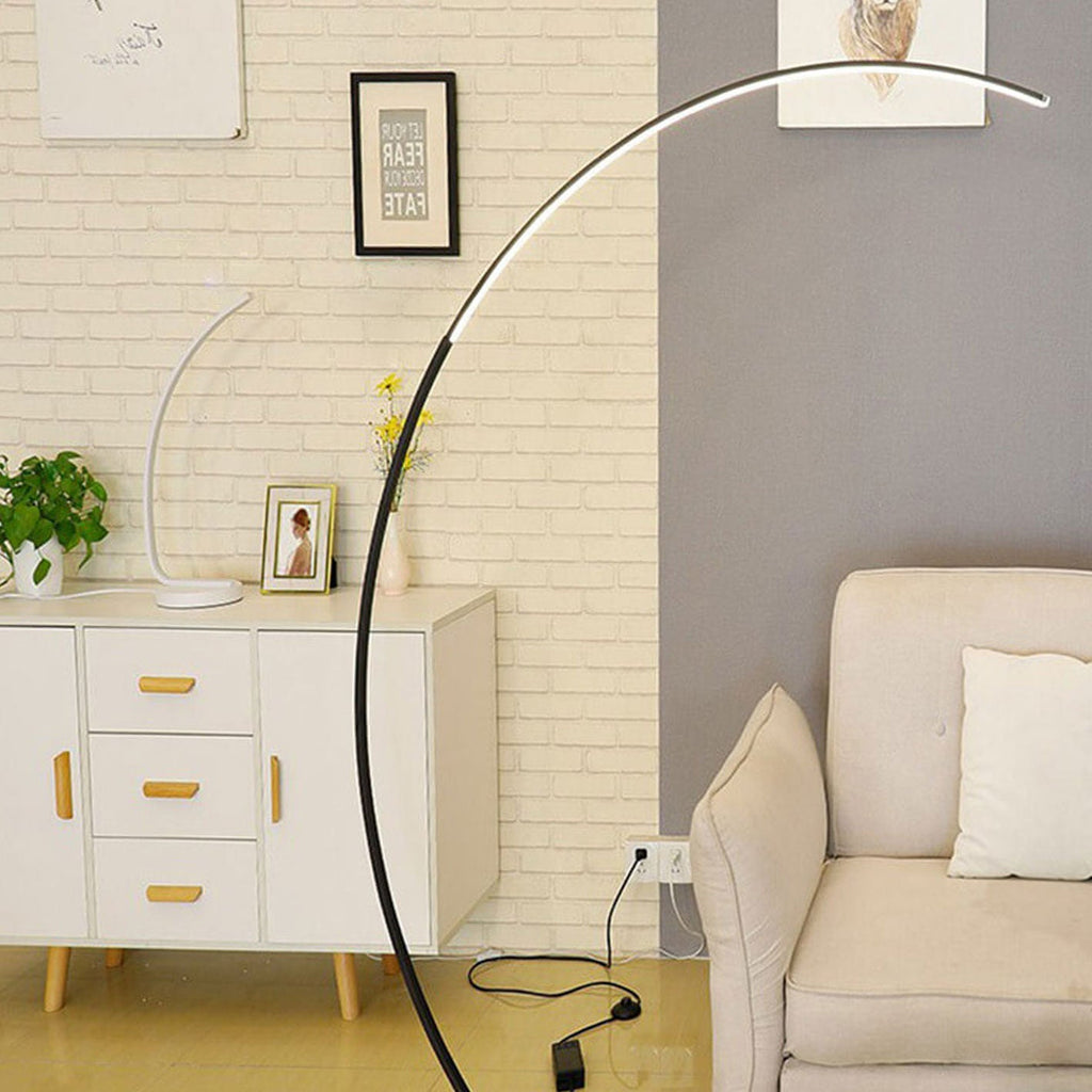 Minimalist Curved Line LED Aluminum Floor Lamp