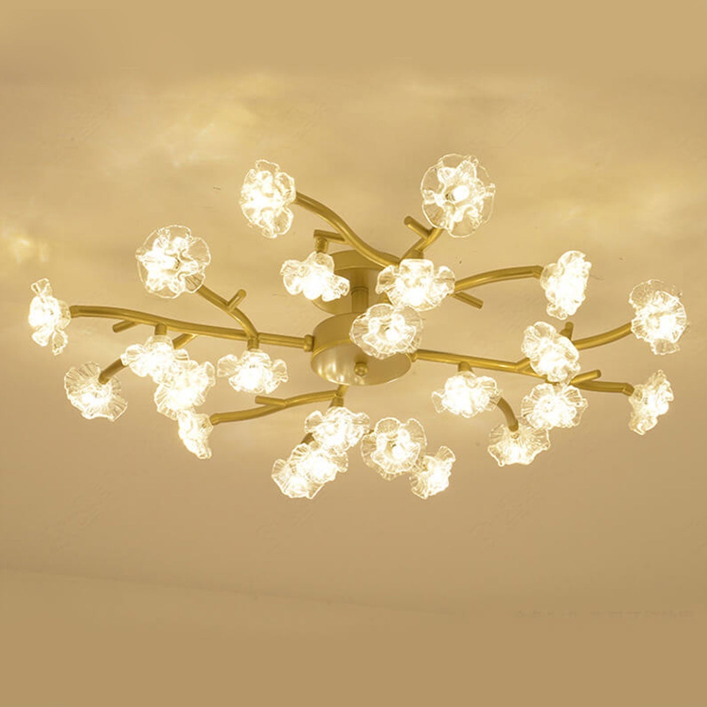 Nordic Creative Plum Blossom LED Semi-Flush Mount Ceiling Light