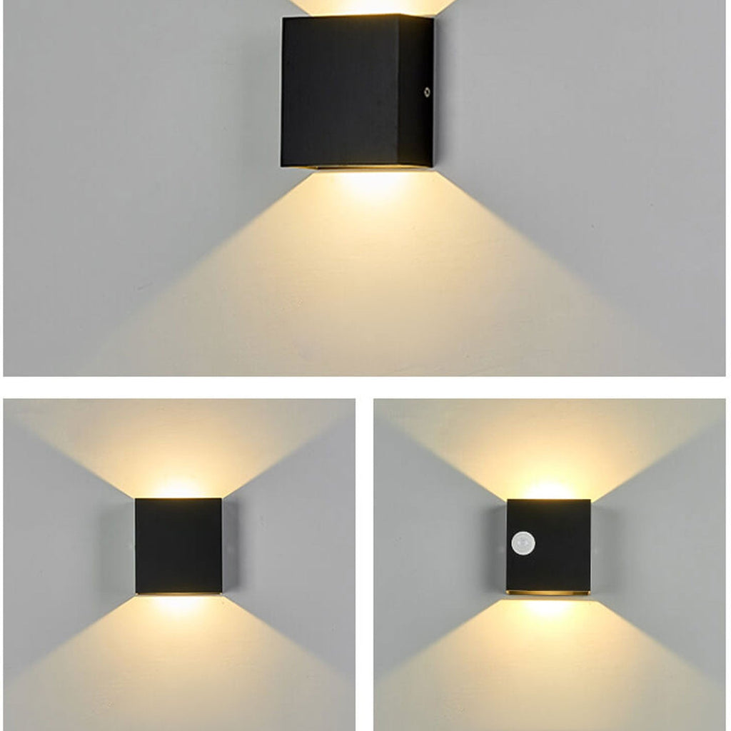 Modern Square LED Body Sensor Wall Sconce Lamp - Energy Efficient Lighting Solution, Motion-Activated, Minimalist Design, Indoor/Outdoor Usability