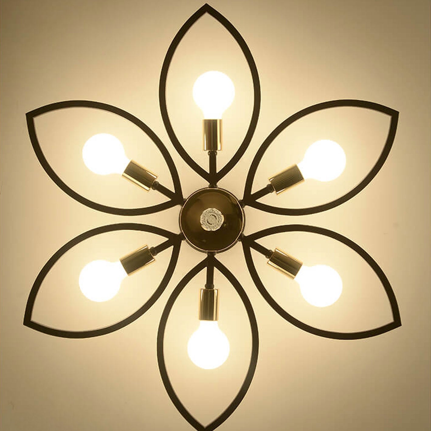 Nordic Luxury Wrought Iron Crystal Flush Mount Ceiling Light - 6/8 Light Design