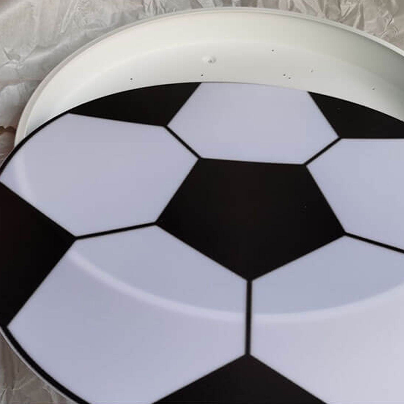 Cartoon Creative Round Football LED Kids Flush Mount Ceiling Light, Sports Room Decor, Children's Bedroom Lighting, Playroom Fixture, Modern Kids Ceiling Lamp, Fun Football Theme Light, Energy Efficient LED Illumination, Cute Kids Room Accessory