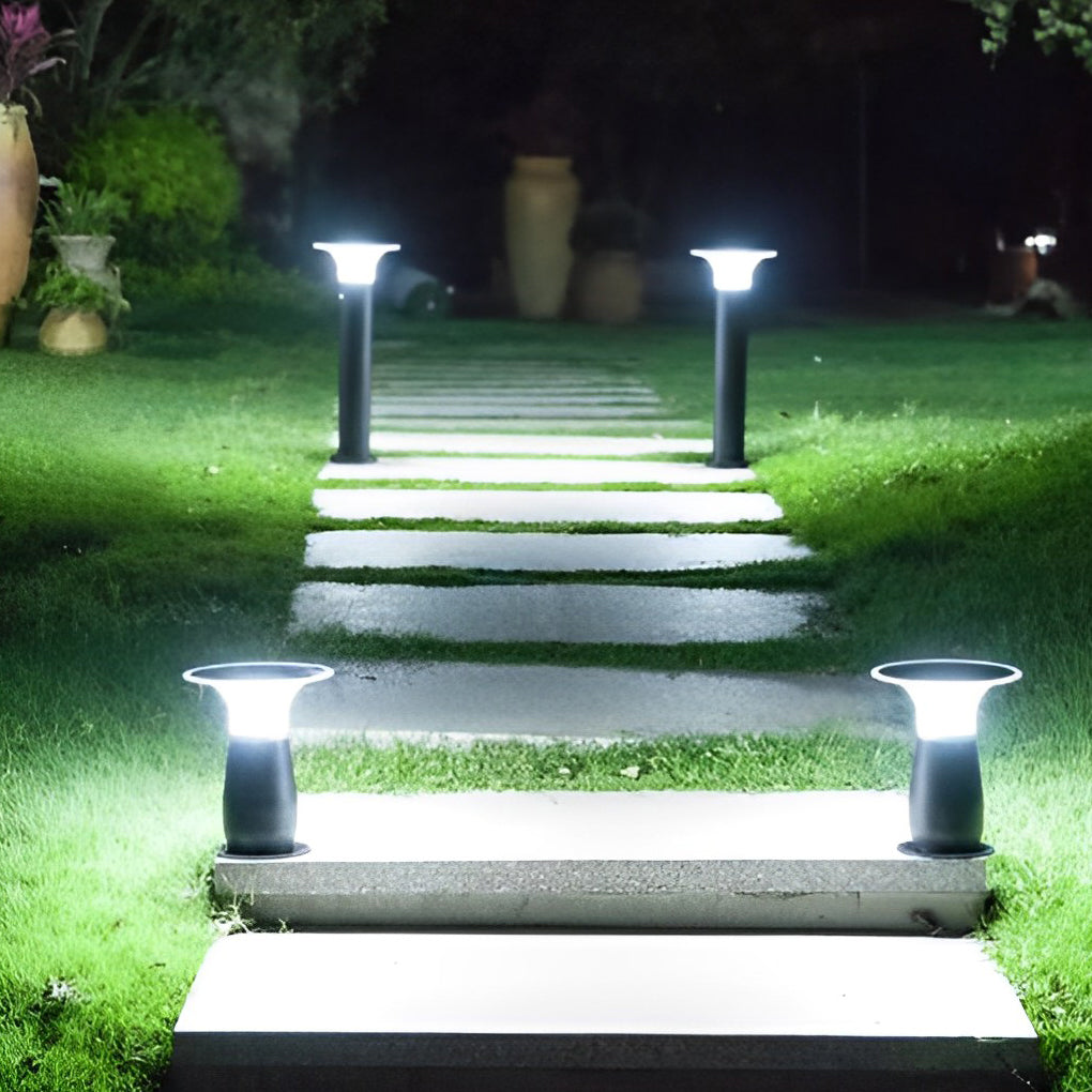3.5W Solar LED Path Downlights - 360° Modern Black Landscape Lighting