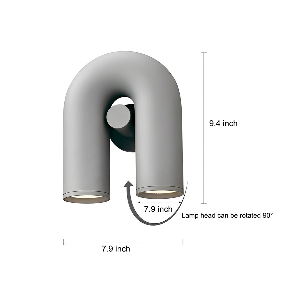 Rotatable U-Shaped LED Nordic Wall Sconce - Modern Water Pipe Lamp for Home Decor