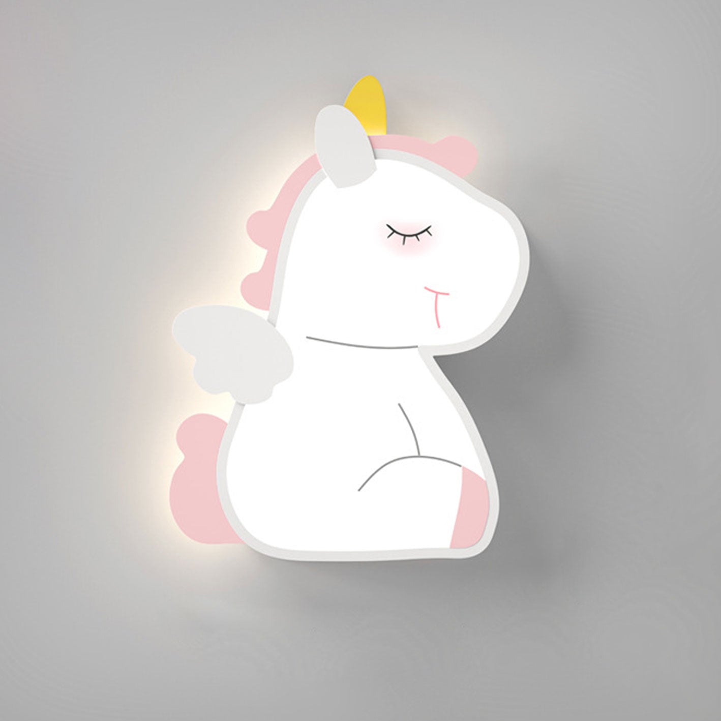 Creative Cartoon Rabbit Unicorn Kids LED Wall Sconce Lamp Night Light for Nursery Bedroom Home Decor Cute Animal Design Battery Operated Soft Glow Accent Light for Children's Room Playroom Wall Decor Gifts for Kids