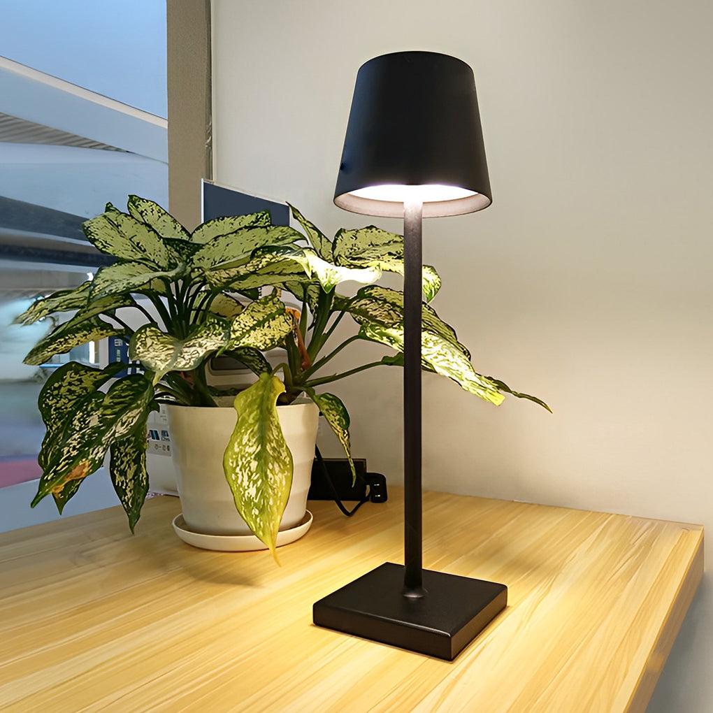 Top Hat Rechargeable Touch-Control LED Table Lamp - Portable Aluminum Design, Dimmable Lighting, Stylish Home Decor