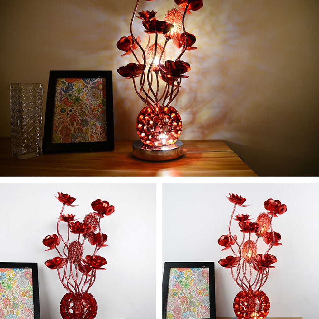 Rose Aluminum LED Table Lamp - Modern Design, Stylish Lighting, Energy Efficient, Home Decor, Bedroom, Living Room, Adjustable Brightness