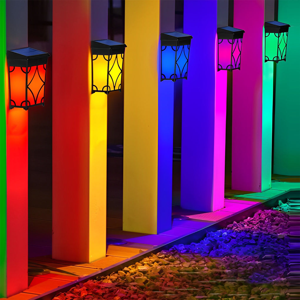 2Pcs Waterproof LED RGB Motion Sensor Solar Wall Lights