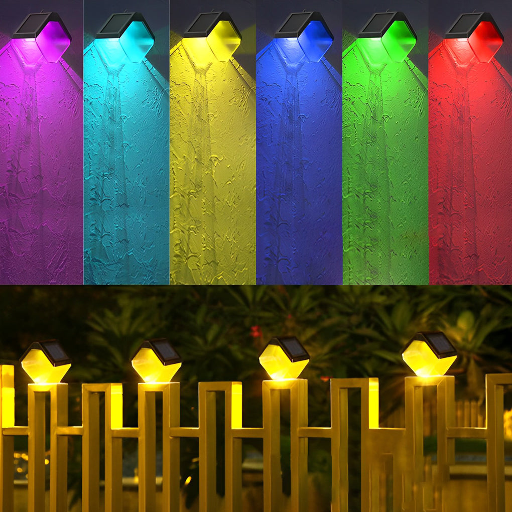 2Pcs Waterproof Solar LED Wall Washer Light - Multi-Color Outdoor Lighting