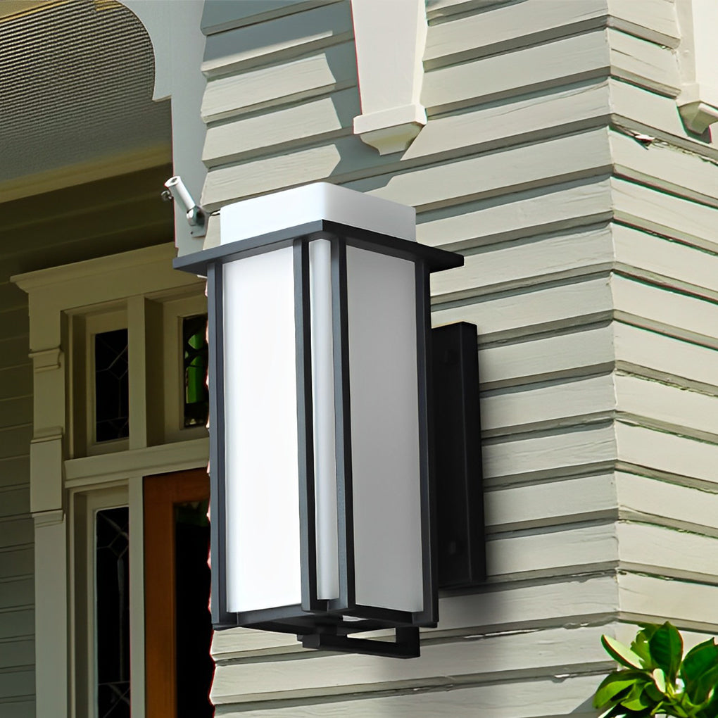 Square Waterproof LED Black Retro Outdoor Wall Lamp