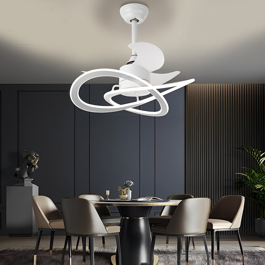 Waves Flower LED Mute Ceiling Fan | Nordic Bladeless Design