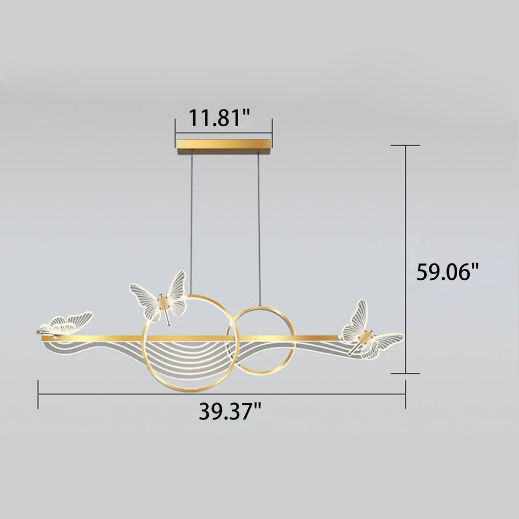 Nordic Luxury Butterfly Round LED Island Chandelier