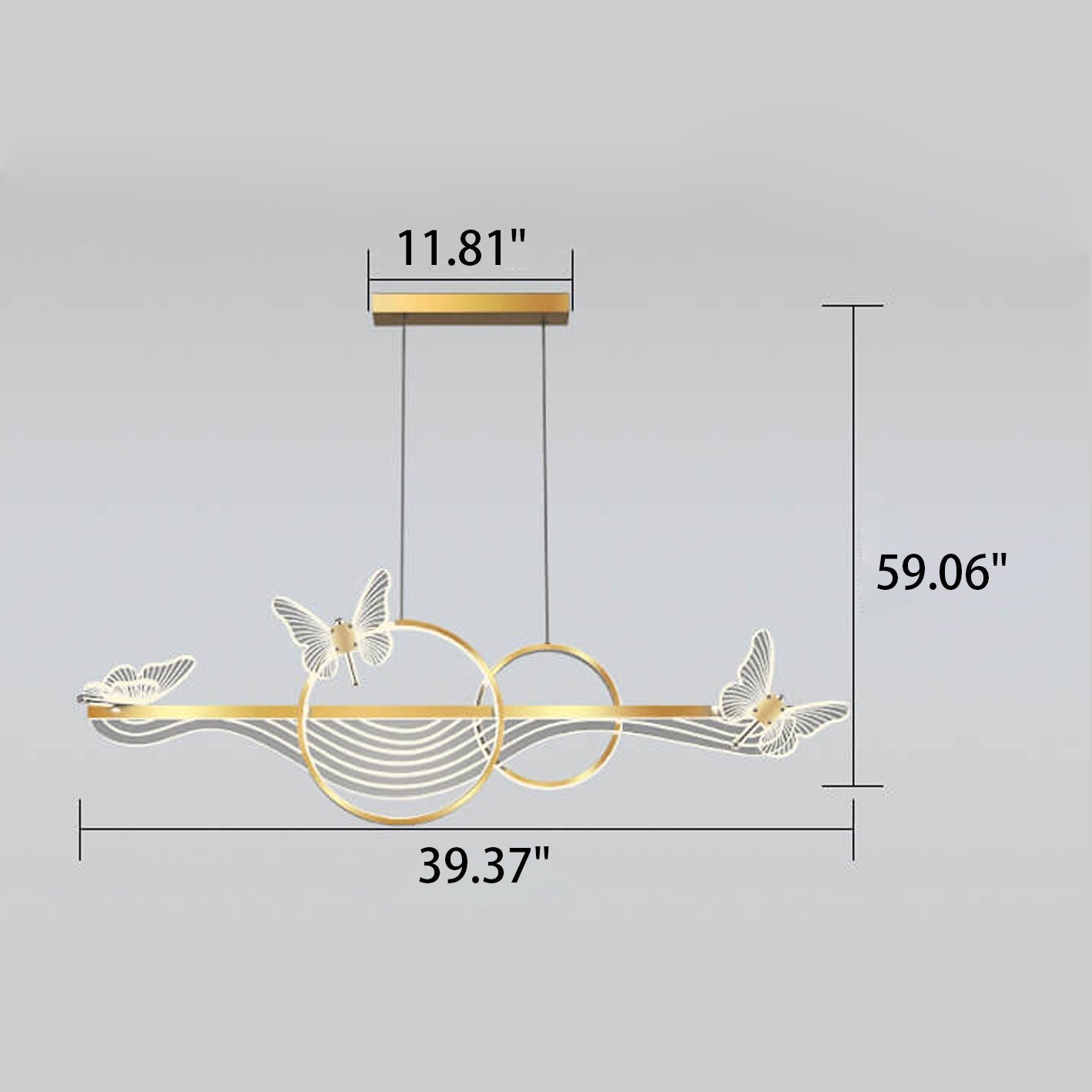 Nordic Luxury Butterfly Round LED Island Chandelier