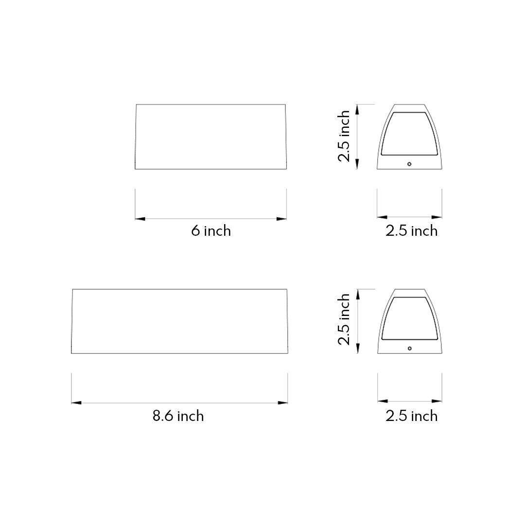Black Outdoor Wall Sconce Modern Waterproof Strip Light