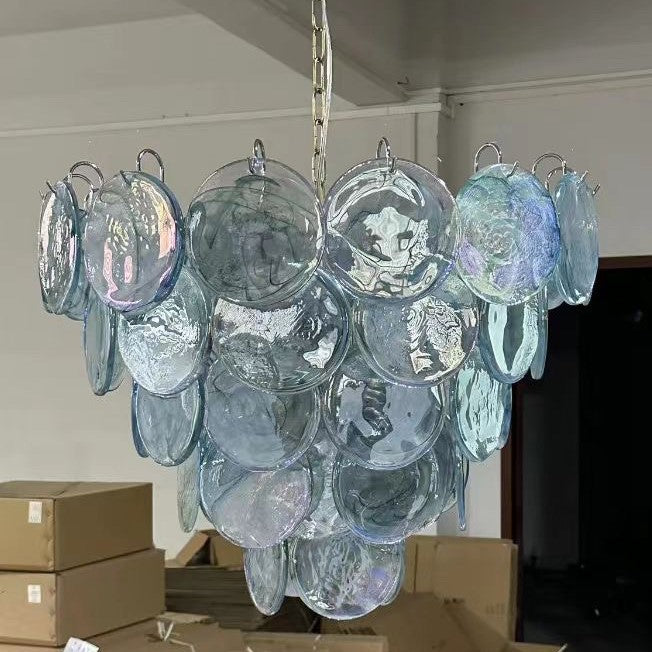 Traditional French Flower Shaped Iron Glass Chandelier - 5/9/12 Light Living Room Decor