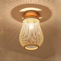 Modern Minimalist Bamboo Weaving Ceiling Lamp - Flush Mount Light Fixture