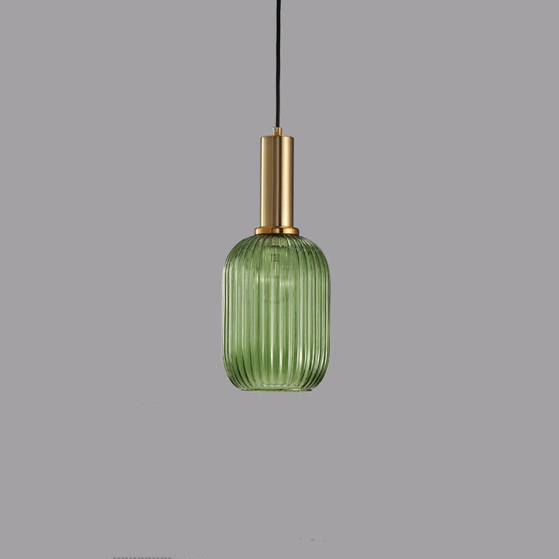 Minimalist Striped Glass Pendant Light 1-Light Fixture