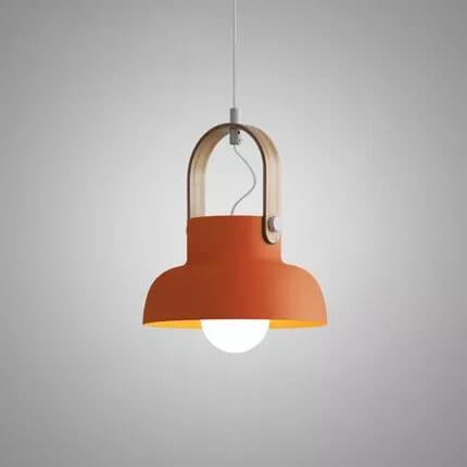 Modern Nordic Dome Wood Pendant Light with Carrying Handle