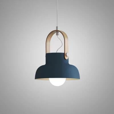 Modern Nordic Dome Wood Pendant Light with Carrying Handle