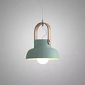 Modern Nordic Dome Wood Pendant Light with Carrying Handle