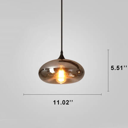 Modern Smoke Gray Glass Pendant Light - 1-Light LED Fixture