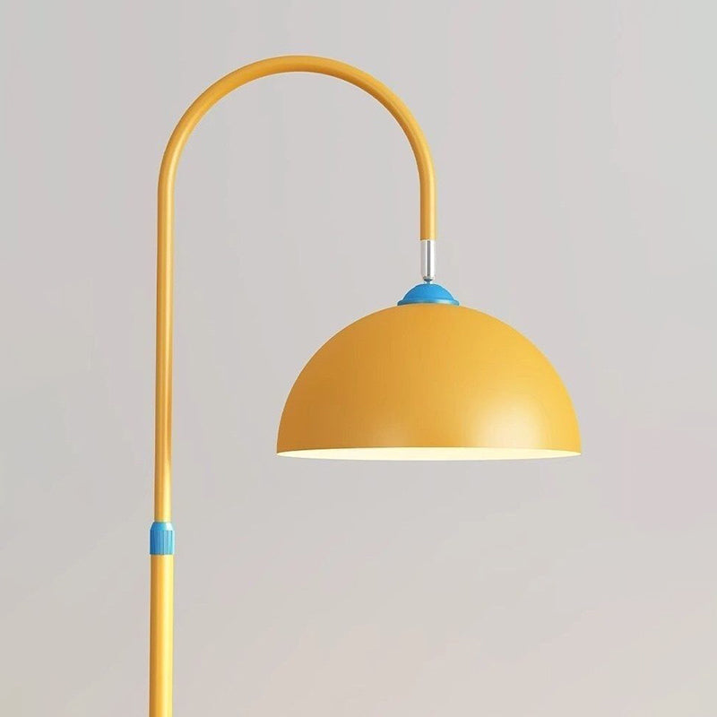 Contemporary Dome Shade Iron Marble Floor Lamp with 2/3-Tier Storage for Living Room & Bedroom