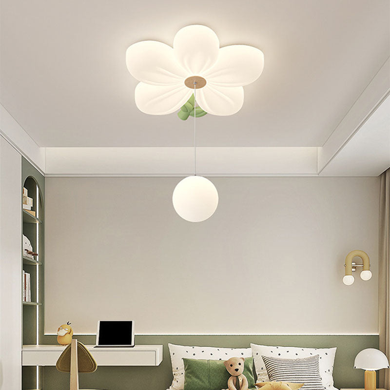 Contemporary Kids Flower Shaped LED Ceiling Light - Modern Flush Mount Lighting for Bedroom, Nursery, Toddler Room, Colorful Children's Room Decor, Iron and Plastic Design, Soft Illumination for Kids’ Spaces