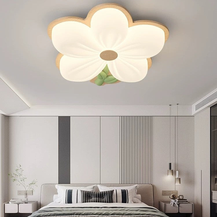 Contemporary Kids Flower Shaped LED Ceiling Light - Modern Flush Mount Lighting for Bedroom, Nursery, Toddler Room, Colorful Children's Room Decor, Iron and Plastic Design, Soft Illumination for Kids’ Spaces