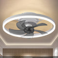 Contemporary Nordic Rotatable Circular Ceiling Fan Light - Copper Iron Acrylic LED Semi-Flush Mount for Living Room