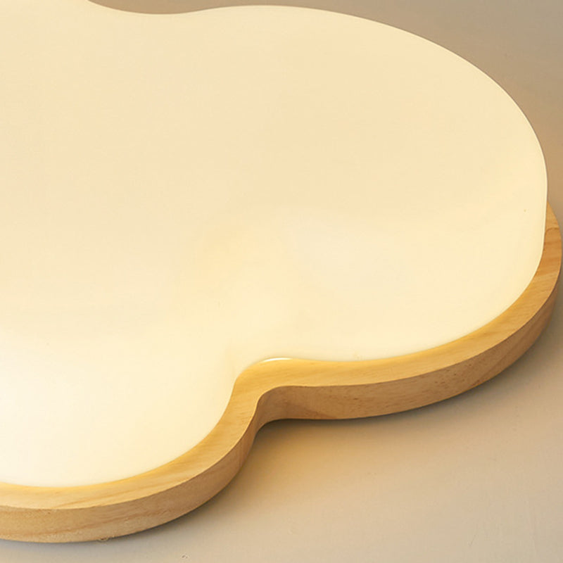 Modern Minimalist Kids Cloud-Shaped Rubberwood Acrylic LED Flush Mount Ceiling Light for Bedroom, Nursery, Playroom, Child’s Room, Cute Cloud Design, Energy-Efficient Lighting, Unique Home Decor, Adjustable Brightness, Soft Glow, Easy Installation