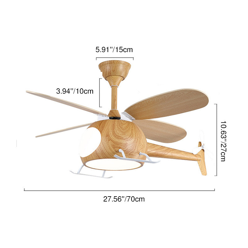 Contemporary Creative Kids Airplane-Shaped Wooden Iron Acrylic LED Downrods Ceiling Fan Light for Bedroom, Unique Airplane Ceiling Fan for Kids Room, Modern LED Ceiling Light, Decorative Airplane Light Fixture, Fun Bedroom Lighting, Childrens Room Ceiling