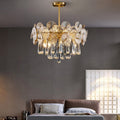 Traditional Luxury Teardrop Crystal Copper Chandelier - 6/9/12 Light Options for Living Room Elegance