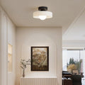 Contemporary Nordic Copper Round Ball Semi-Flush Mount Light for Hallway