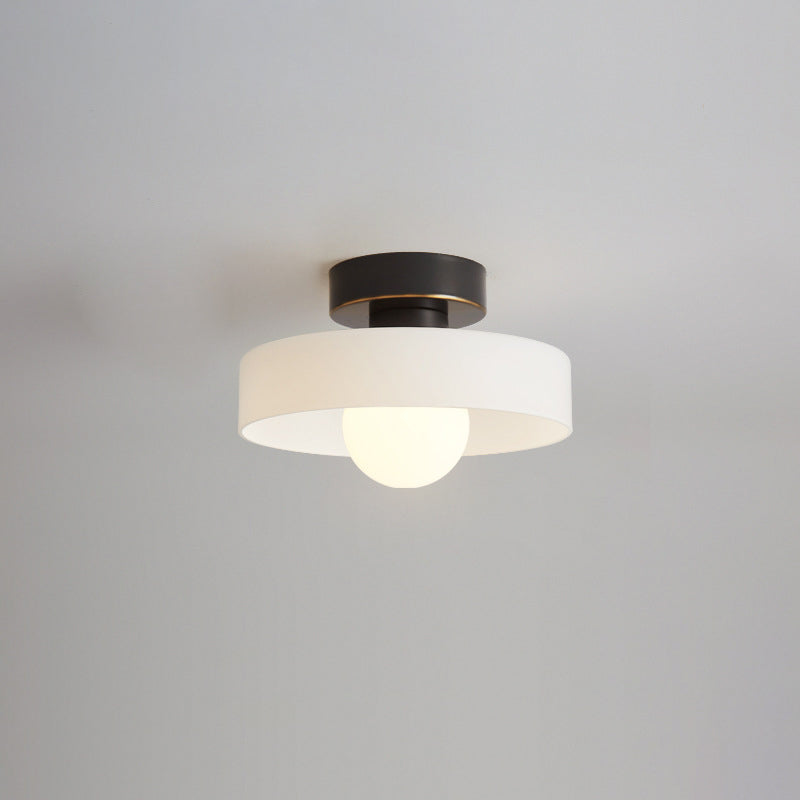 Contemporary Nordic Copper Round Ball Semi-Flush Mount Light for Hallway