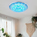 Tiffany Round Arched Hardware Flush Mount Ceiling Light for Bedroom 2/3/4-Light Glass Fixture