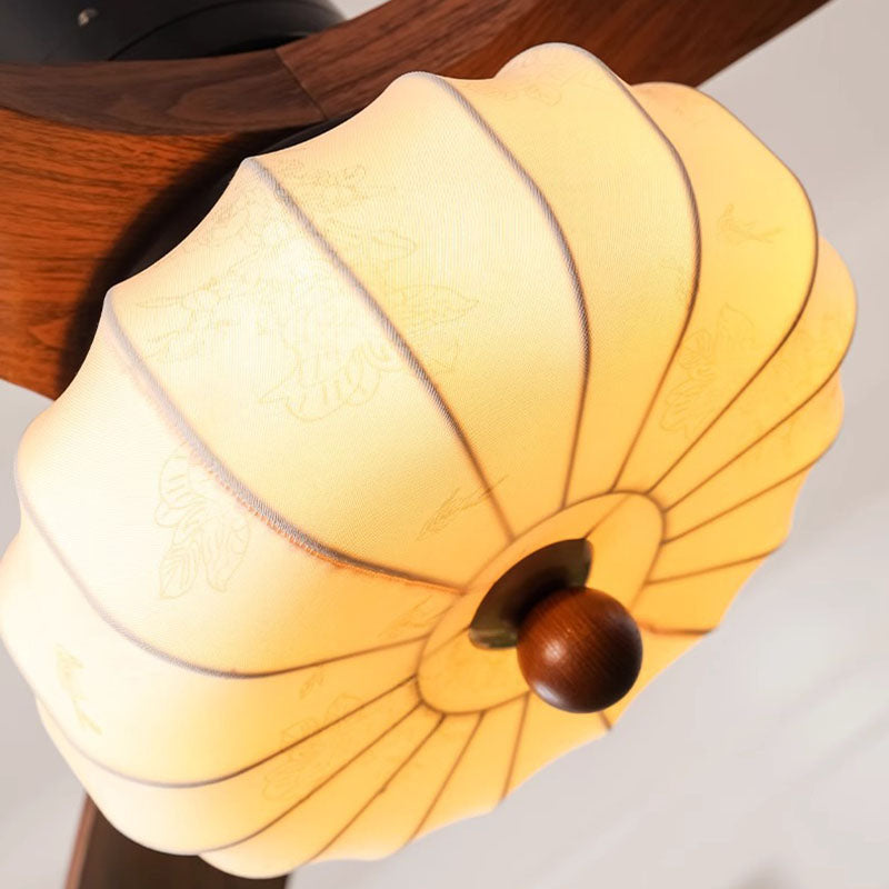 Vintage Round Iron Copper LED Ceiling Fan Light for Bedroom